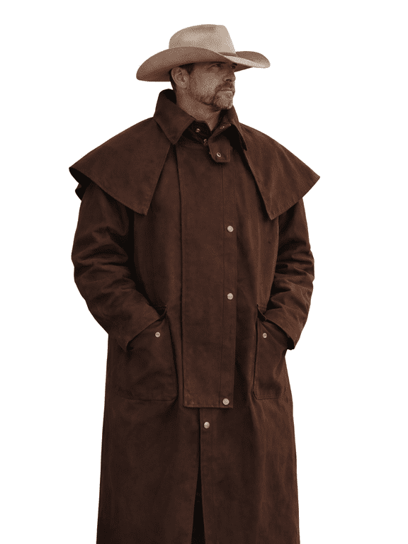 XS Mens Oilskin Western Australian Waterproof Duster Coat Jacket 23101BR