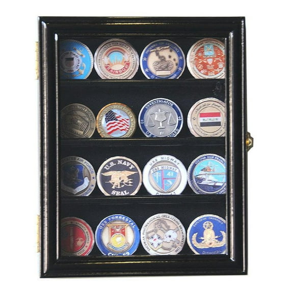 XS Military Challenge Coin Display Case Cabinet