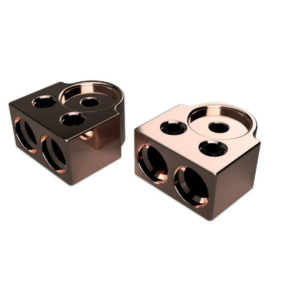 XS Power Batteries 700 Series Copper Terminal Blocks, 1/0, 2 Spots, M6/M8 Bolts, Pair