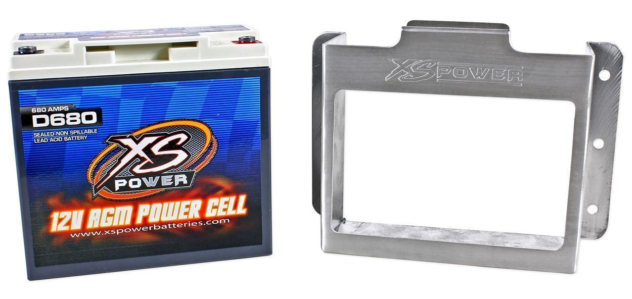 XS Power D680-511 1000 Amp AGM Power Cell Car Audio Battery + 511 Mounting Kit