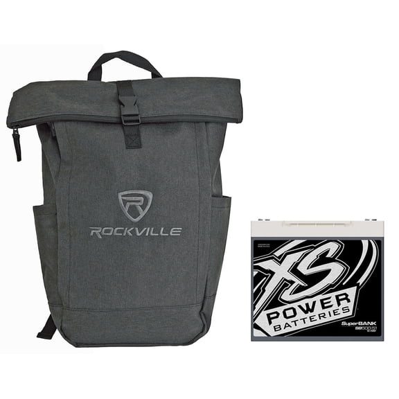 XS Power SB500-51 Bundle: 12V 4000 Watt 500 Farad Super Capacitor Bank, Rockville RPAK Charcoal Backpack with Laptop Pocket, 2-items