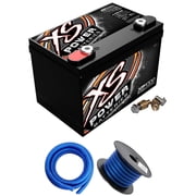 XS Power XP1000 Bundle 16V 2400W Power Cell Car Audio Battery, Rockville R4G5-BLUE & R4G20-BLUE 4 AWG Wires, 3-items
