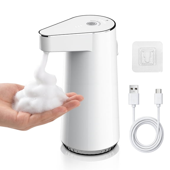 XSAPT Touchless Automatic Soap Dispenser, Rechargeable Foaming Hand Soap Dispenser, 4-Level Wall Mount, 300ml