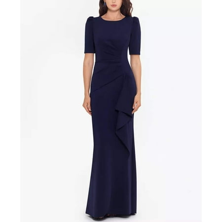 XSCAPE Petite Puff-Sleeve Gown