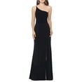 thumbnail image 1 of XSCAPE Womens 2-Tone Slit One Shoulder Gown Dress, Black, 4, 1 of 1