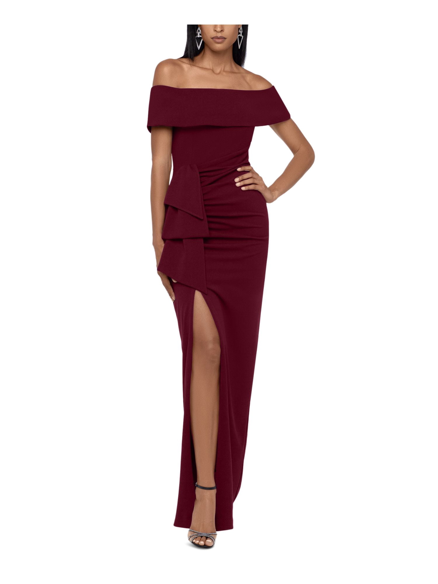 xscape dresses burgundy Amazon.com: Xscape Women's Off The Shoulder Sweetheart Neckline Long Lace Dress (Standard & Petite), Burgundy, 4 : Clothing, Shoes & Jewelry