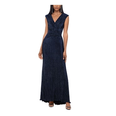 XSCAPE Womens Blue Sleeveless Strapless Above The Knee Cocktail Hi-Lo Dress