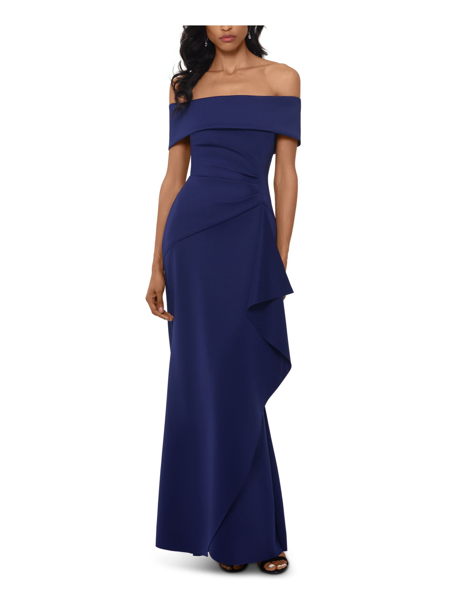 xscape navy blue dress Women's Long Beaded Sequin Illusion Neckline Jersey (Reg and Petite), Navy, 4 : Clothing, Shoes & Jewelry Gowns A frothy flounce calls out the romantic neckline of a fitted sheath gown that will turn heads from the first toast to the last dance. Xscape Womens Embellished Maxi Evening