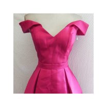 XSCAPE Womens Zippered Short Sleeve Off Shoulder Short Cocktail Fit + Flare Dress