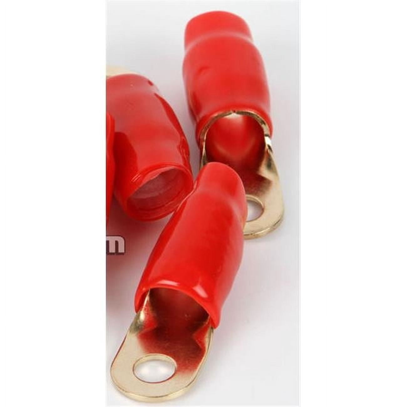 XSCORP RT0R 1-0 Gauge Ring Terminal Gold - Red Sleeve