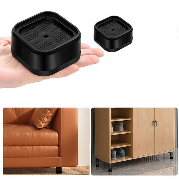 XSCPXTT 1 Pc Furniture Risers Adjustable Bed Risers Heavy Duty Lifts Height 1.37", Square Stackable Bed Risers for Desk Leg Table Couch Sofa Chair Bed Frame Legs Dorm, Black