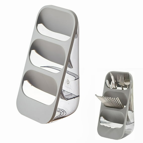 XSCPXTT 3-Tier Large Capacity Kitchen Utensil Organizer – Minimalist Desktop Storage Box for Kitchen, Bedroom, Living Room & More (Gray)