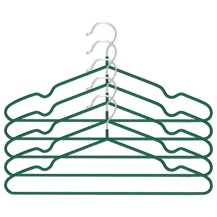 XSCPXTT 5PCS Closet Wire Coat Metal Hangers , Clothes Hanger for Cloth Non-Slip Dip Hangers Green