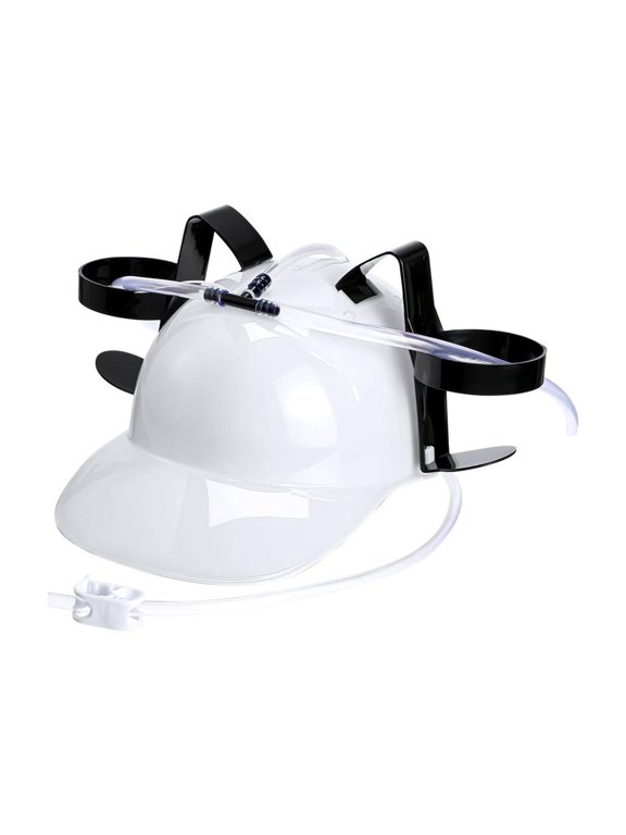 Beer Hat,Funny Hat for Drinking Soda,Beer Helmet,Drinking Accessories Gifts White