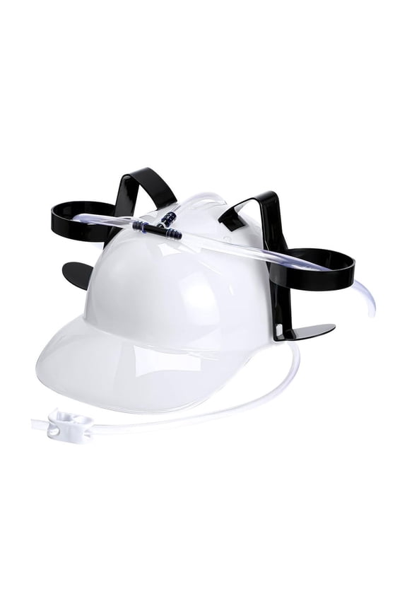 Beer Hat,Funny Hat for Drinking Soda,Beer Helmet,Drinking Accessories Gifts White