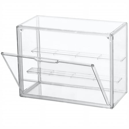 XSCPXTT Clear Acrylic Display Case 3 Tier Large Display Shelf , Stackable Showcase with Magnetic Door for Action Figures White
