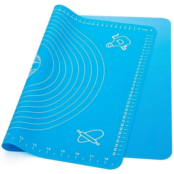 XSCPXTT Extra Large Non-Stick Silicone Pastry Mat,27.55" x 27.55",Silicone Baking Mat for Dough Pie Crust Rolling Mats,Blue