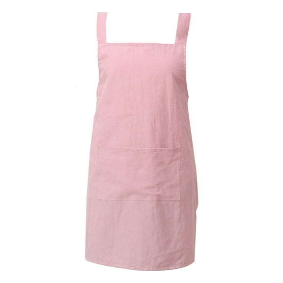 XSCPXTT Kitchen Apron Cotton Waterdrop Resistant with adjustable Aprons for Women with Pockets option Cooking Pink