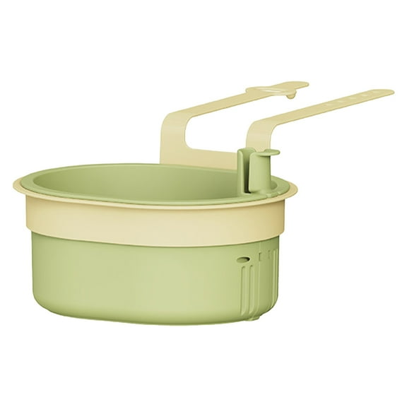 XSCPXTT New Faucet Hanging Strainer, Hanging Kitchen Sink Strainer Basket with Press Dumping & Self-Cleaning Design, Corner Sink Trash Catcher, Kitchen Sink Accessories (Green)