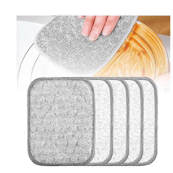 XSCPXTT New Silver Double-Side Non-Scratch Wire Dishcloth – Reusable Steel Wool Cleaning Cloths for Home Kitchen Dishes, Enamel Cookware, Sinks & Stovetop Prep