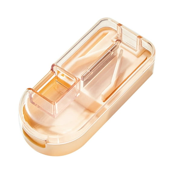 XSCPXTT Pill Cutter for Small or Large Pills, Portable Pill Splitter Case , Cuts Pills, Vitamins, Tablets Beige