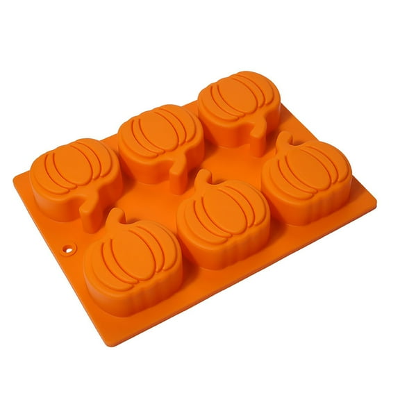XSCPXTT Pumpkin Cake Molds, Silicone Pumpkin Molds for Making Halloween Thanksgiving Fall Mini Cake, Chocolate Bomb, Jello, Soap, Candle Orange