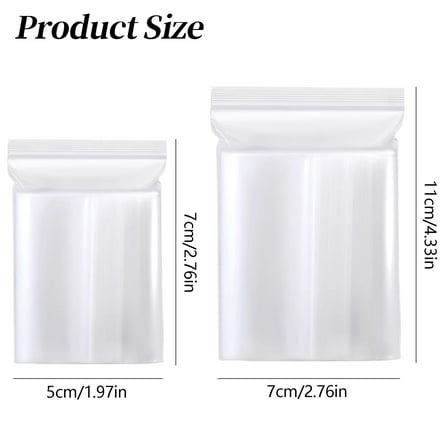 XSCPXTT Resealable Clear Zipper Zipping Bags Pack of 99，Clear