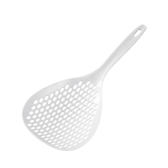 XSCPXTT Strainer Scoop Colander Slotted Pasta Spoon Plastic Skimmer Spoon with Handle Food Drain Shovel for Kitchen Cooking White
