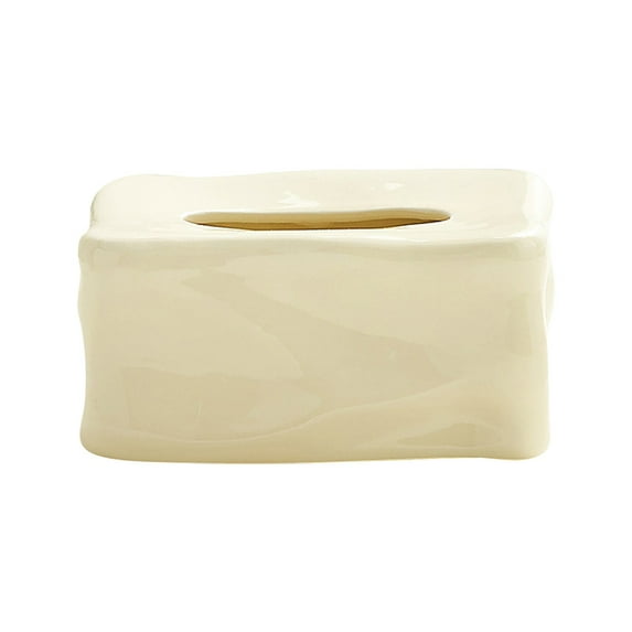 XSCPXTT Tissue Box Cover Napkin Holder Square Ceramic For Nightstand Countertop Coffee Table Dresser Tissue Box Holder Khaki