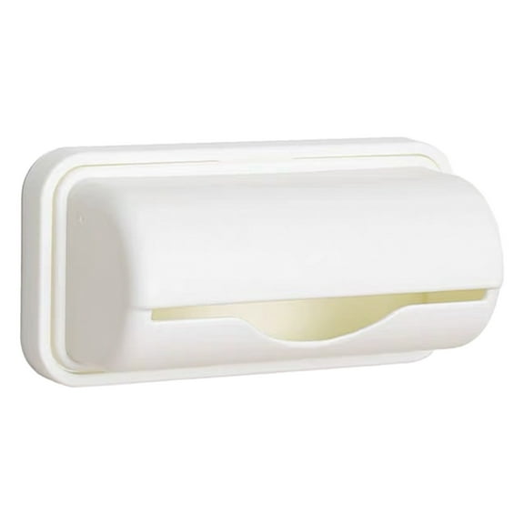 XSCPXTT Trash Bag Dispenser,Adhesive Garbage Boxes,Plastic Bag Storage Holder,Wall Mounted Garbage Dispenser,Small Trash Bags Containers,Kitchen Organization Accessories White