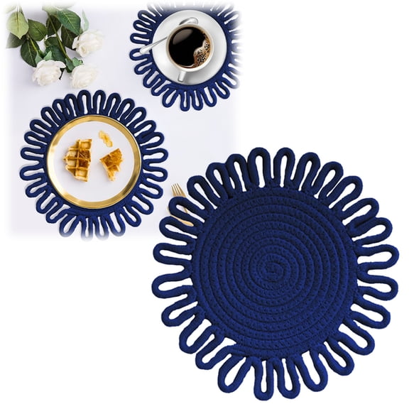 XSCPXTT Trivets for Hot Dishes Cotton Trivets for Hot Pots and Pans, Heat Resistant Hot Pads for Kichen Unique Petal-Shaped Table Decorations Black