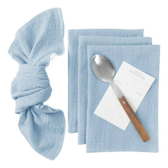 XSCPXTT Washable Cotton & Linen Napkins (Package) – Stylish Table Decor for Weddings, Parties, Bridal Showers & Birthdays Sky Blue