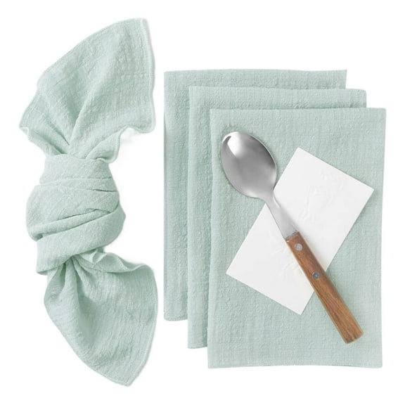 XSCPXTT Washable Cotton & Linen Napkins (Package) – Stylish Table Decor for Weddings, Parties, Bridal Showers & Birthdays Sky Green