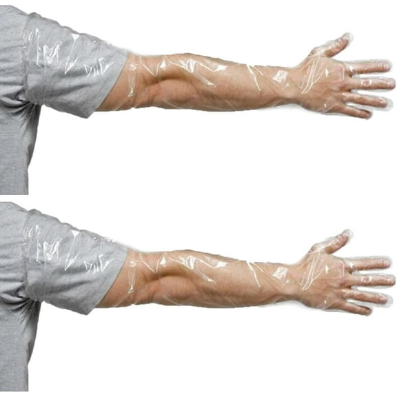 XSH 50Pcs Veterinary Insemination Rectal Long arm gloves for Field Dressing Gutting Deer Gardening Aquarium Cleaning Painting Full Arm 35.5inch, Large (Pack of 50)