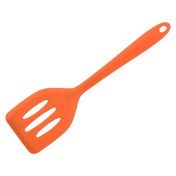 XSHBTOP Small Silicone Turner High Heat Resistant Slotted Spatula For Fish,Eggs,Pancakes And More(Orange)