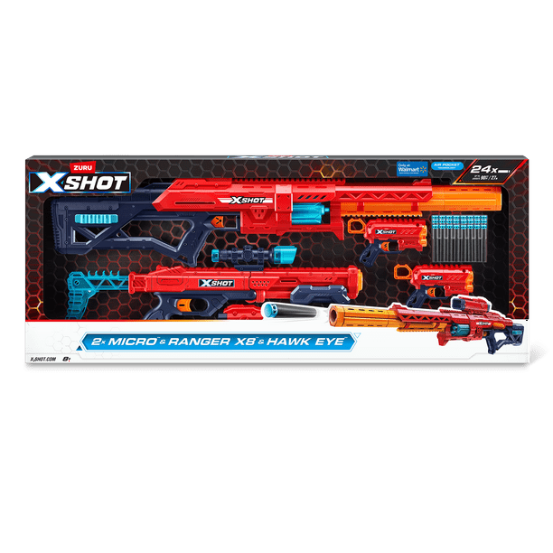 XSHOT Excel Combo Pack Ranger X8, Hawkeye, and 2 Micros by ZURU