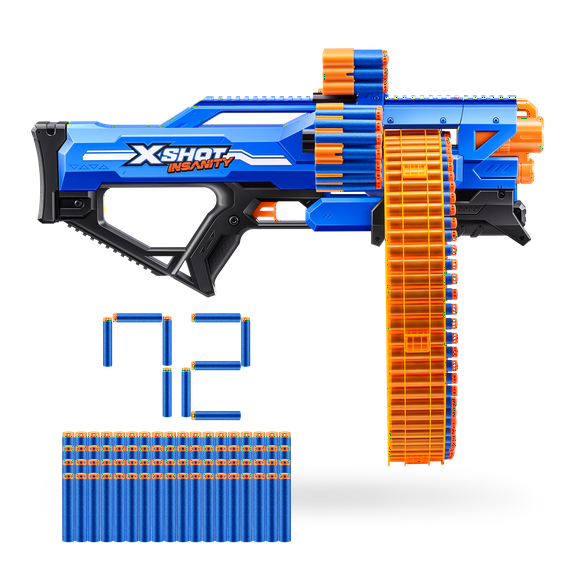 XSHOT Insanity Mad Mega Barrel (72 Darts), Air Pocket Technology, Outdoor blaster by ZURU, Ages 8+