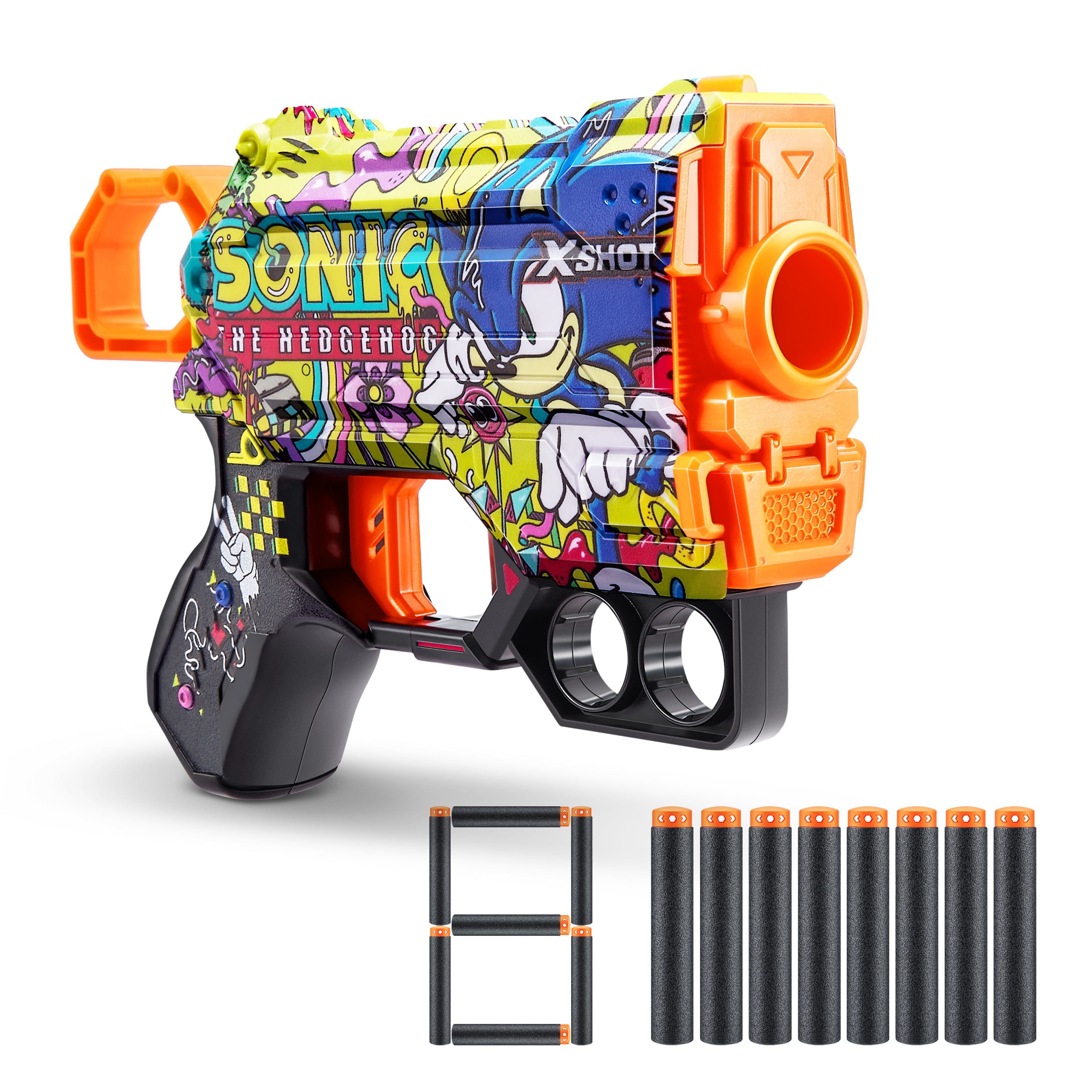 ZURU X-Shot Skins Menace Sonic Foam Dart Blaster - Walmart.com