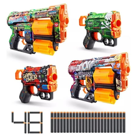 XSHOT Skins Mix Combo Value Box Plastic Dart Blaster by ZURU, Outdoor Toys for Ages 8+