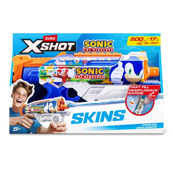 XSHOT Water Fast-Fill Skins Sonic The Hedgehog Hyperload Water Blaster by ZURU