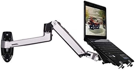 XSJ8012WT Aluminum Alloy Mechanical Spring Arm Wall Mount Laptop Holder - Full Motion Laptop Mount Arm Monitor Stand (Silver)