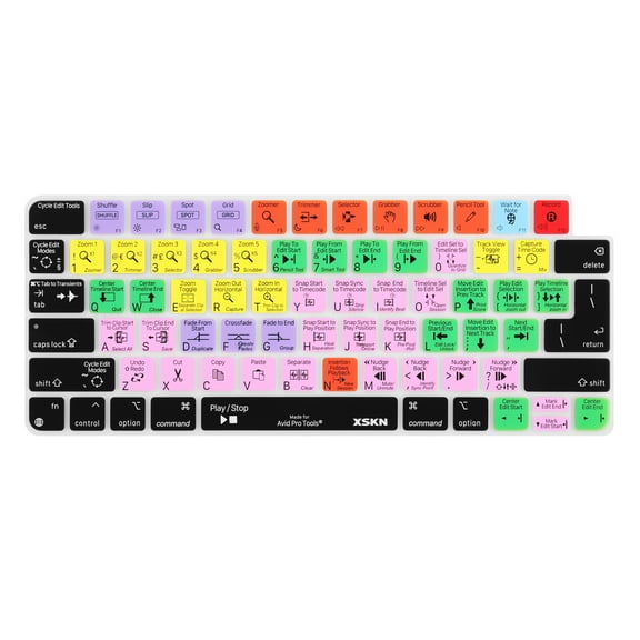XSKN AVID Pro Tools shortcuts Silicone Keyboard Cover for 2021 Released Magic Keyboard with Touch ID A2449 ;Lock Key A2450 iMac 24 inch M1 M2 M3 chip keyboard Accessories Skin US&EU version