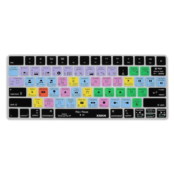 XSKN Final Cut Pro Shortcuts Keyboard Cover for 2015-2020 Released Magic Keyboard A1644 MLA22LL/A Silicone Protector Skin iMac keyboard Accessories US Version