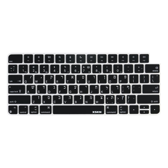 XSKN Hebrew US version Waterproof Silicone Keyboard Cover Skin 2021 Released Magic Keyboard with Touch ID A2449,Lock Key A2450 iMac 24 inch keyboard Accessories M1 M2 M3 chip