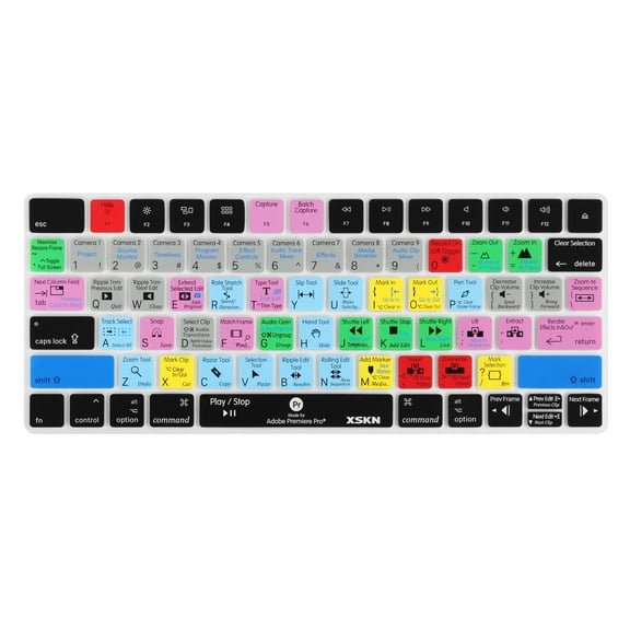 XSKN Premiere Pro Shortcuts Keyboard Cover for 2015-2020 Released Magic Keyboard A1644 MLA22LL/A Silicone Protector Skin iMac keyboard Accessories US Version