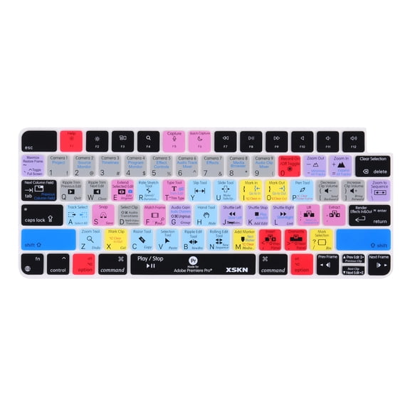 XSKN Premiere Pro Shortcuts Silicone Keyboard Cover Skin for Since 2021 Released Magic Keyboard with Touch ID A2449 /Lock Key A2450 iMac 24 inch keyboard Accessories M1 M2 M3 chip US Version