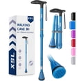 thumbnail image 1 of XSL Walking Cane - Foldable, Adjustable, Collapsible Walking Canes for Men & Women, Heavy Duty All Terrain Tip, with Travel Bag | Portable Walking Sticks for Seniors & Adults (Blue), 1 of 6