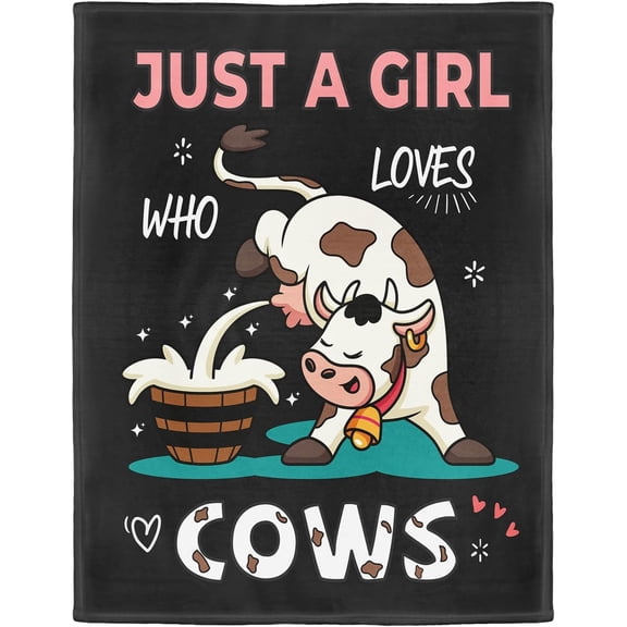 Cat Lover Blanket, Just A Girl Who Loves Books Blanket, Soft Warm Cozy Fleece Throw, Gifts for Girls Teens Kids, 50"x60", Black