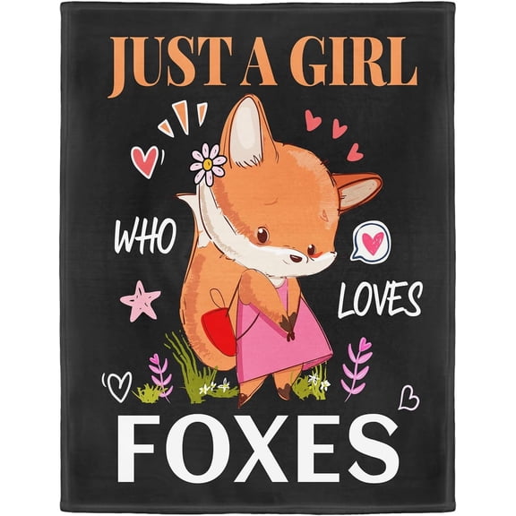 Cat Lover Blanket, Just A Girl Who Loves Books Blanket, Soft Warm Cozy Fleece Throw, Gifts for Girls Teens Kids, 50"x60", Black
