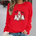 thumbnail image 1 of XSMGTUI Halloween Women's Crew Neck Sweatshirt Long Sleeve Loose Fit Fall Ghost Fall Pumpkin Fashion Tendy Casual Cute Vintage Graphic Soft Comfortable, 1 of 6